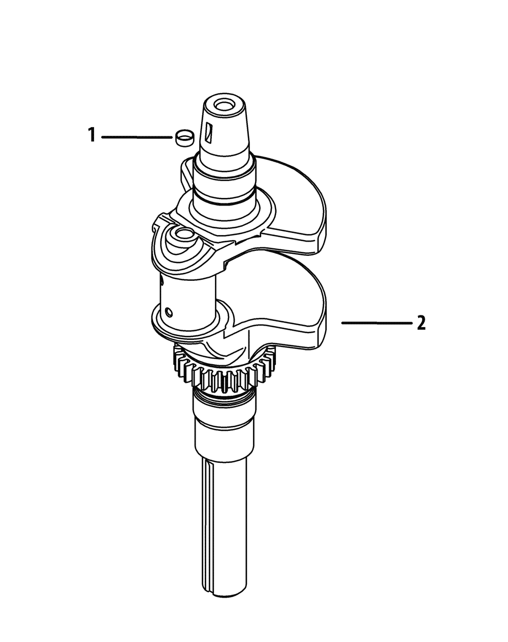 Kohler Kt735-3012 Crankshaft Diagram and Parts List for XT2-LX46KH (13WQA1CT010)(2015) Cub Cadet Lawn Tractor
